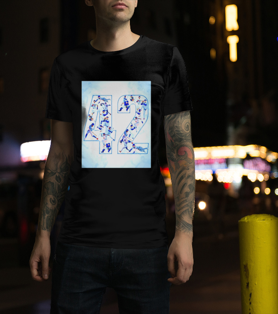 Jackie Robinson Day Brooklyn Dodgers MLB Number 42 Player Team T-Shirt