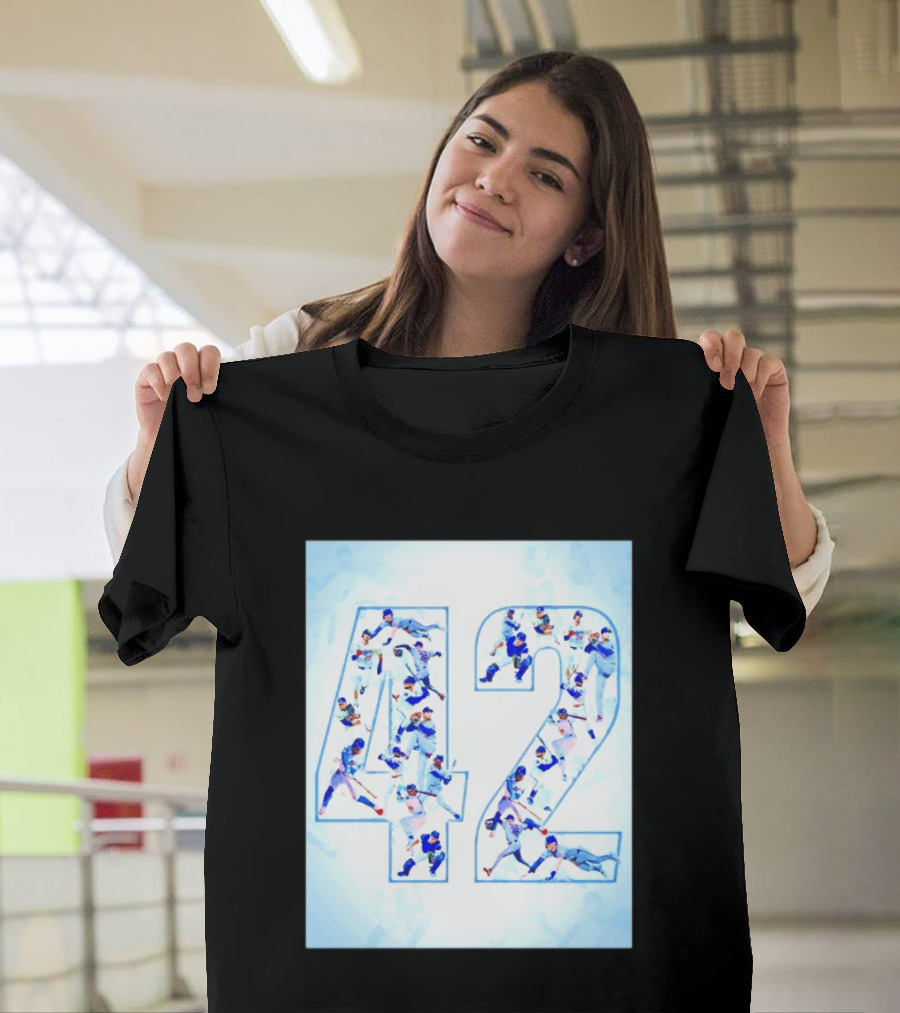 Jackie Robinson Day Brooklyn Dodgers MLB Number 42 Player Team T-Shirt