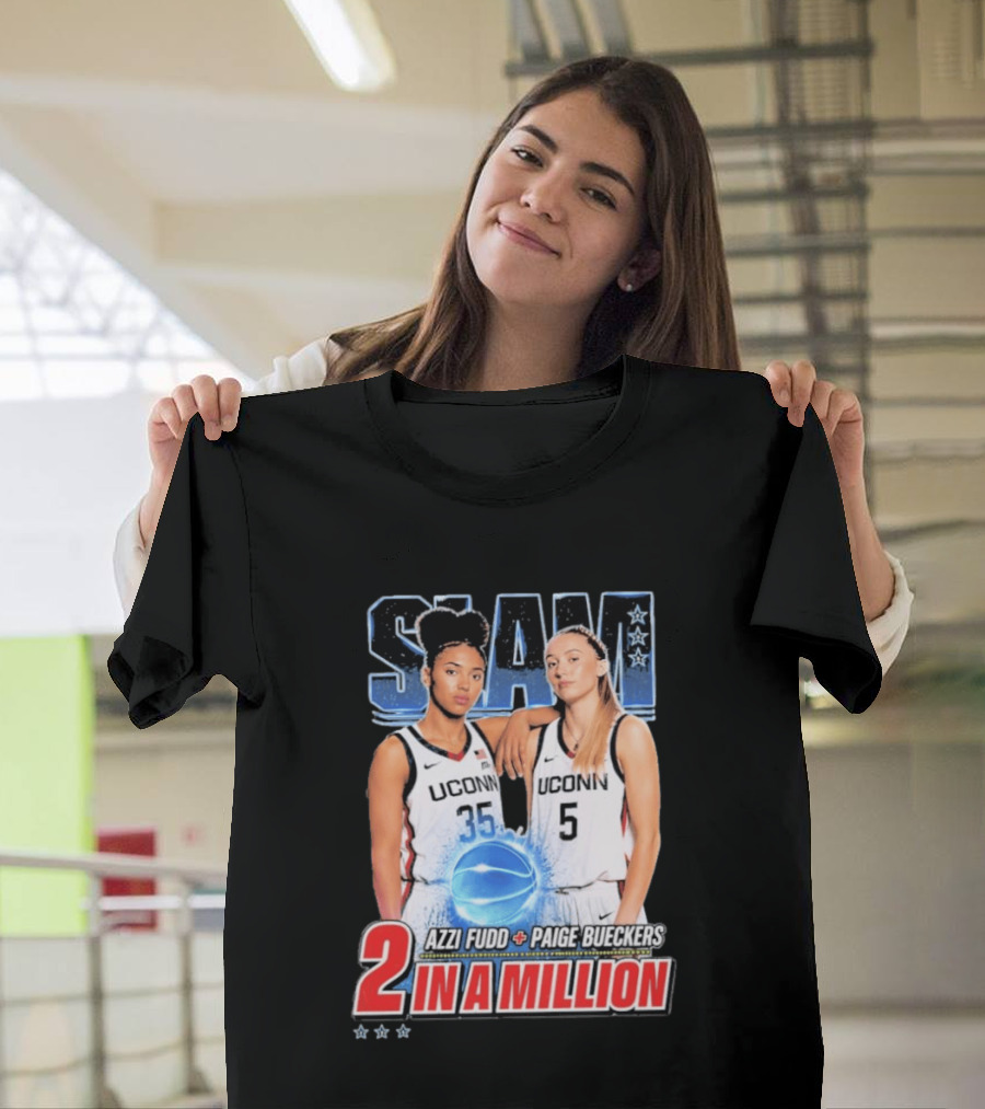 UConn Basketball Stars Paige Bueckers Azzi Fudd SLAM Two In A Million T-Shirt