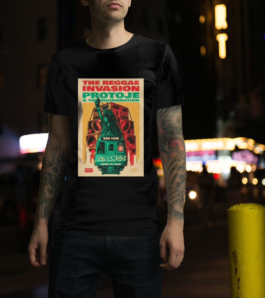 The Reggae Invasion Protoje Indiggnation New York April 30 2026 T-Shirt