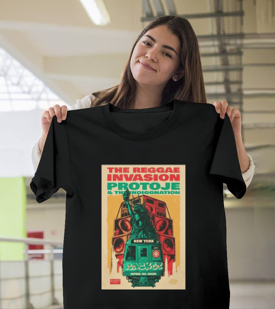 The Reggae Invasion Protoje Indiggnation New York April 30 2026 T-Shirt