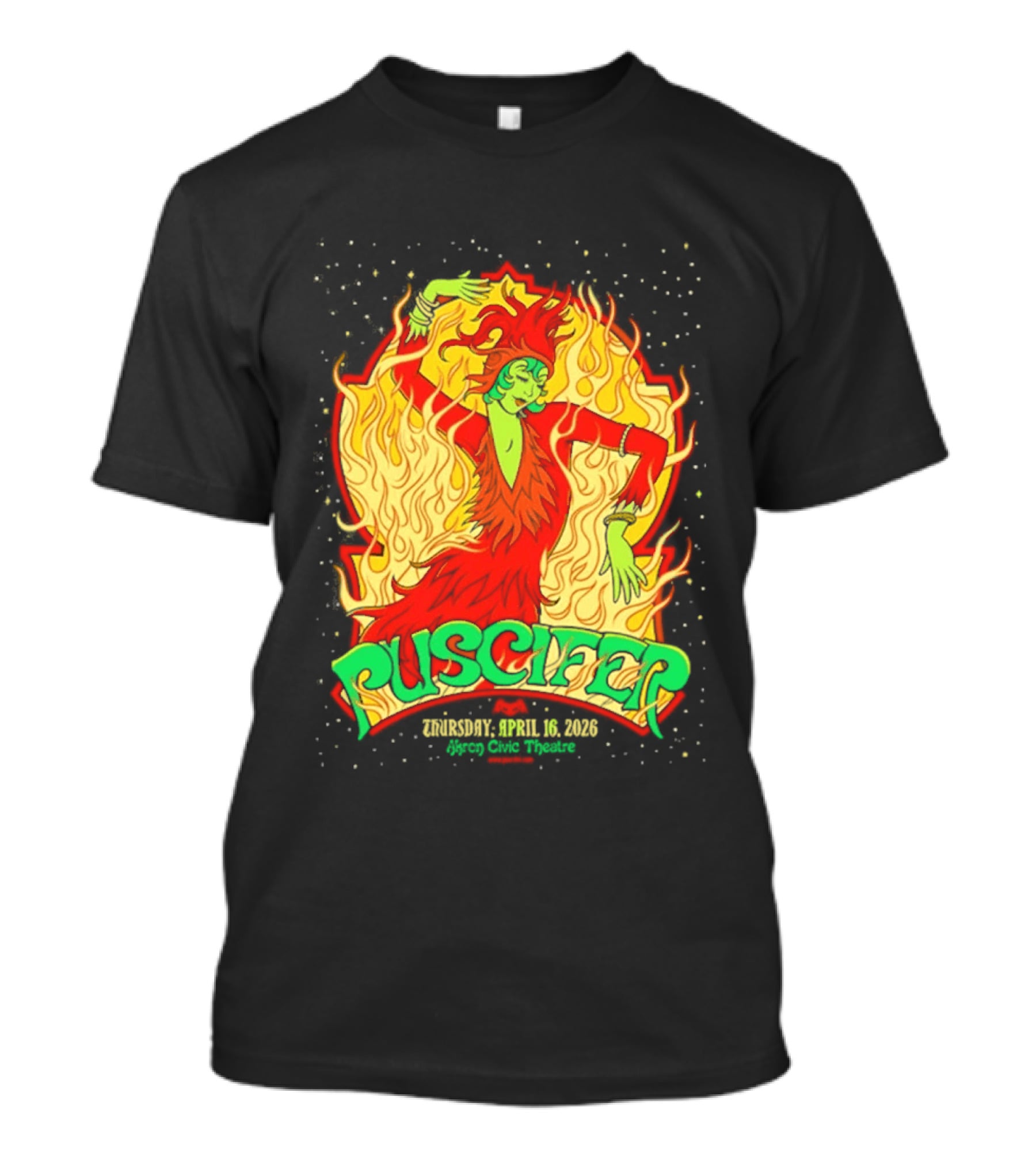 Puscifer Akron Civic Theatre April 16 2026 The Normal Isn't Tour Fiery Dancer T-Shirt
