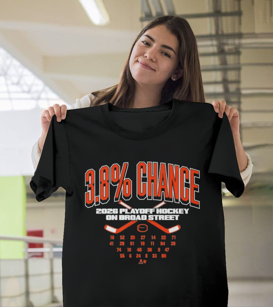 3.8% Chance 2023 Playoff Hockey On Broad Street T-Shirt