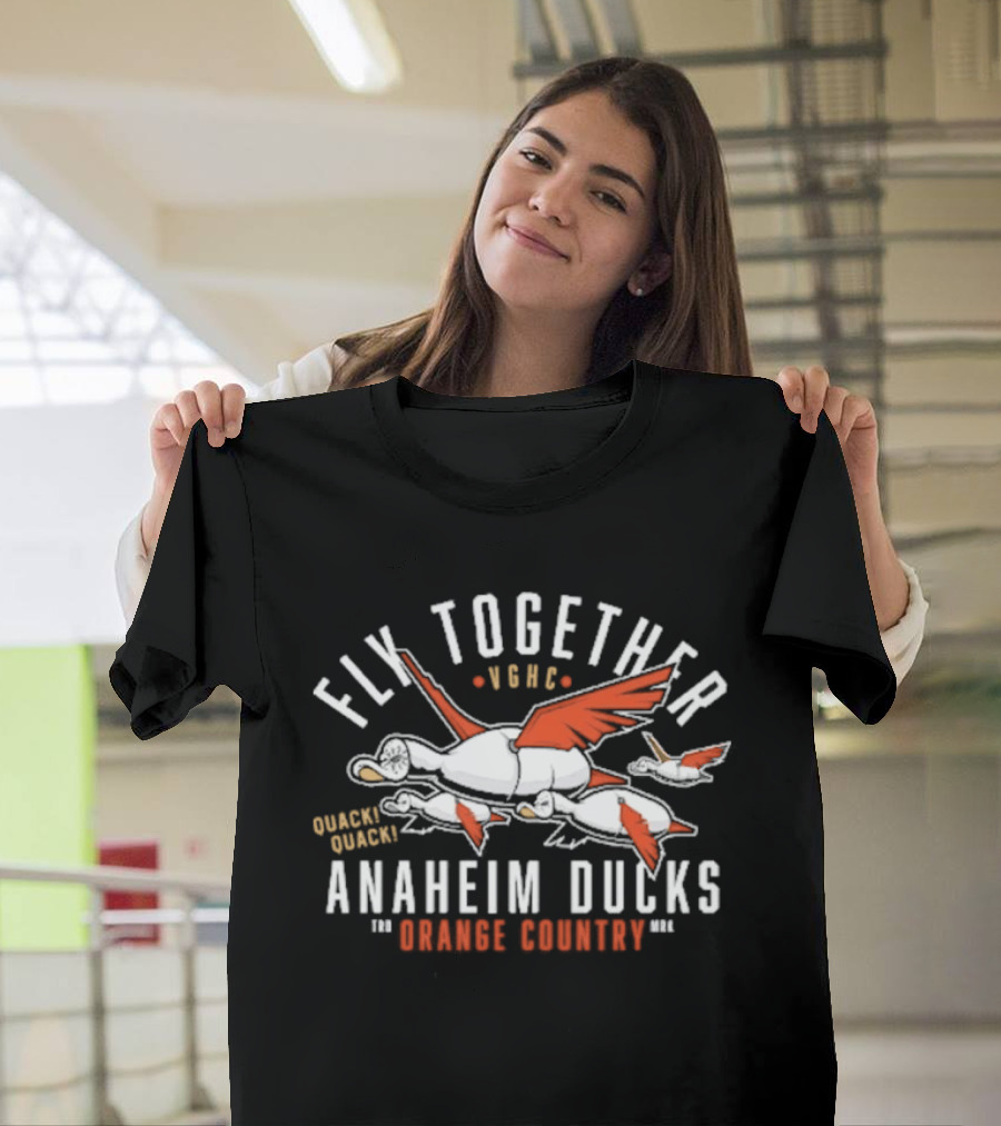 Orange County Anaheim Ducks Fly Together Squadron 1993 T-Shirt