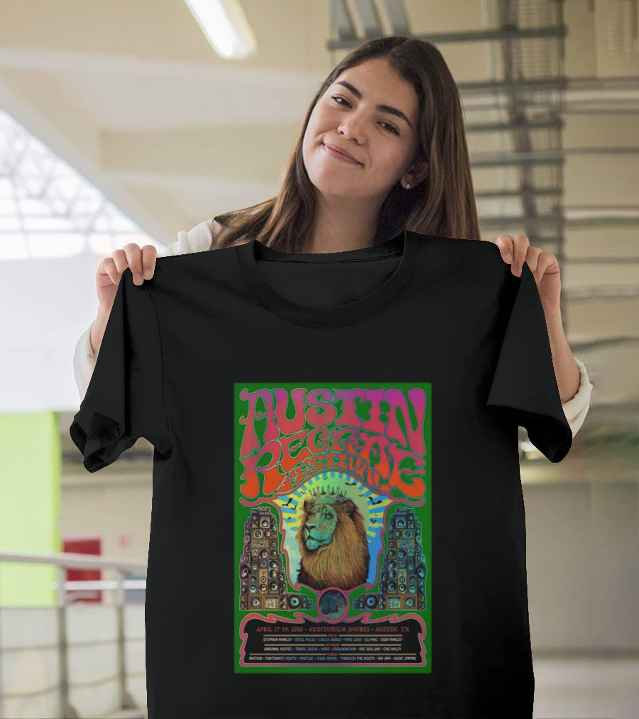 Austin Reggae Festival 2026 Auditorium Shores Stephen Marley Ziggy Marley Iration Jesse Royal Fortunate Youth T-Shirt