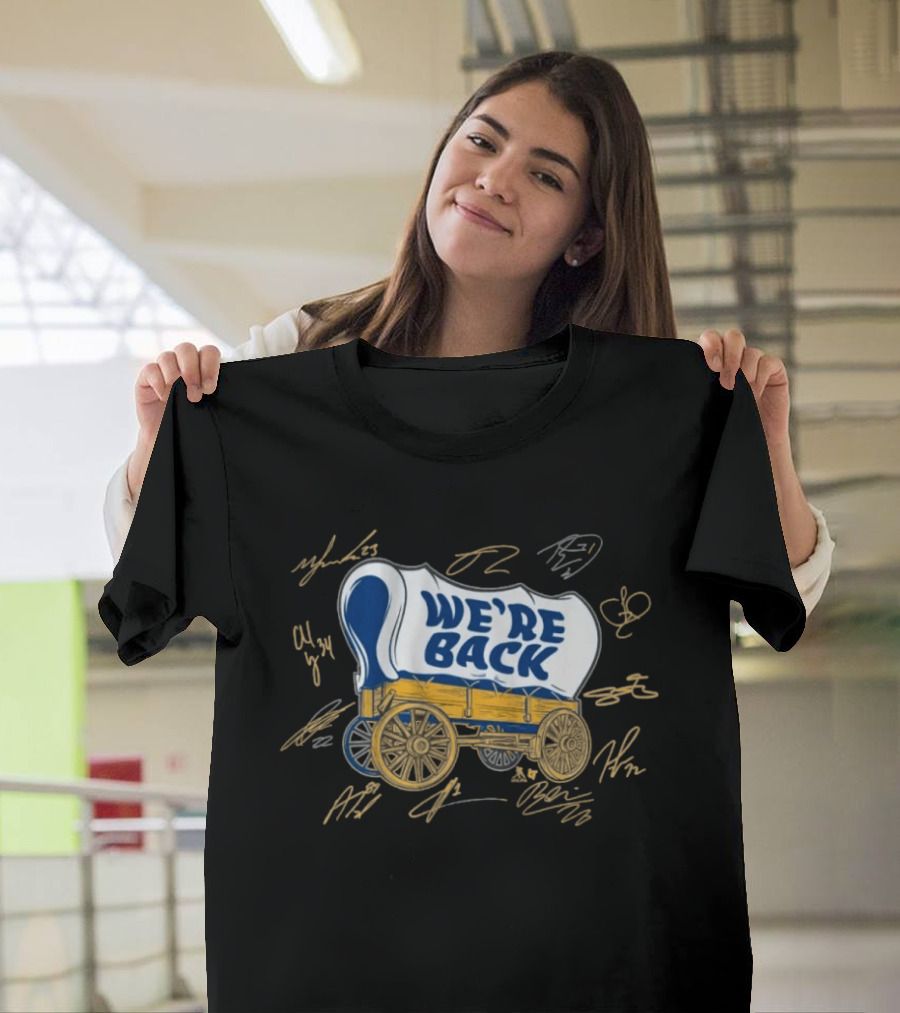 We're Back Buffalo Hockey Wagon Team Player Signatures T-Shirt