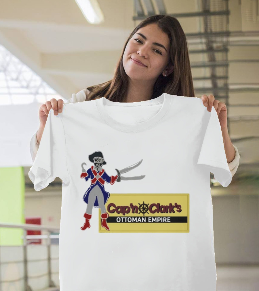 Cap'n Clark's Ottoman Empire Pirate With Crossed Swords T-Shirt