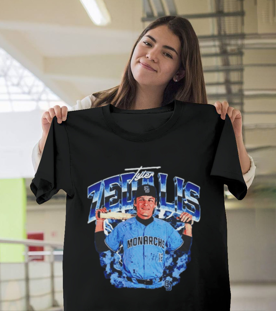 Tyler Zedalis Monarchs Baseball Player Blue Jersey T-Shirt