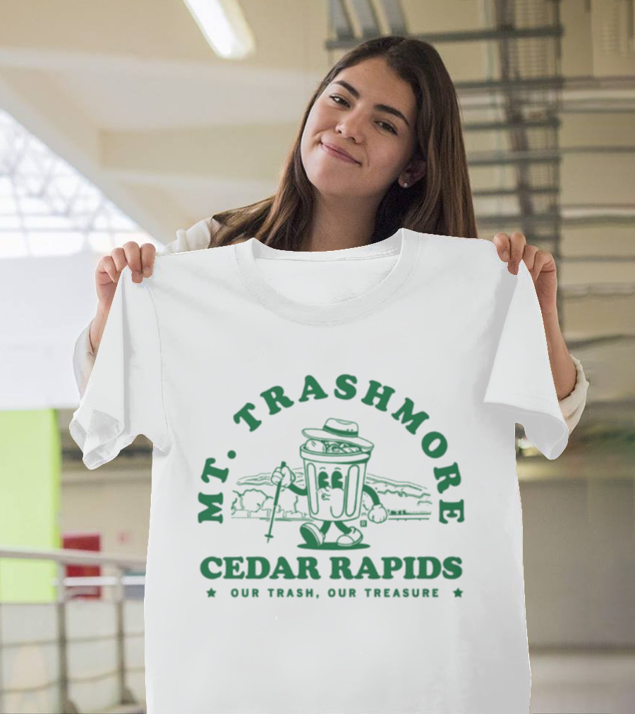 Mt. Trashmore Cedar Rapids Our Trash Our Treasure Ringer T-Shirt