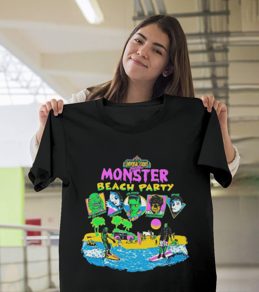 Universal Studios Florida Monster Beach Party The Big Lagoona Deadhead Frankie Retro Style Fun T-Shirt