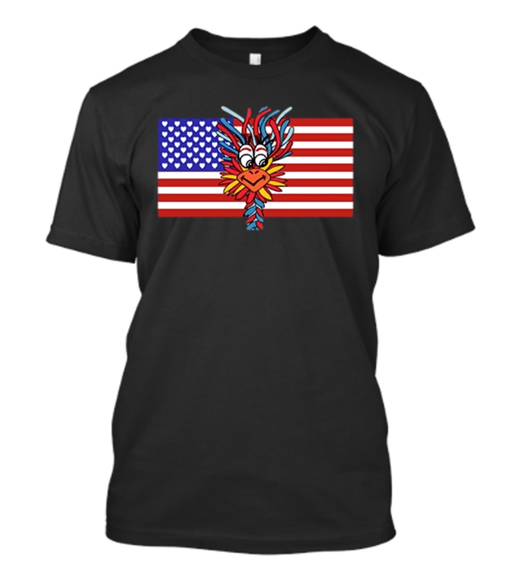 Patriotic Gooney Bird American Flag Hearts And Stripes T-Shirt
