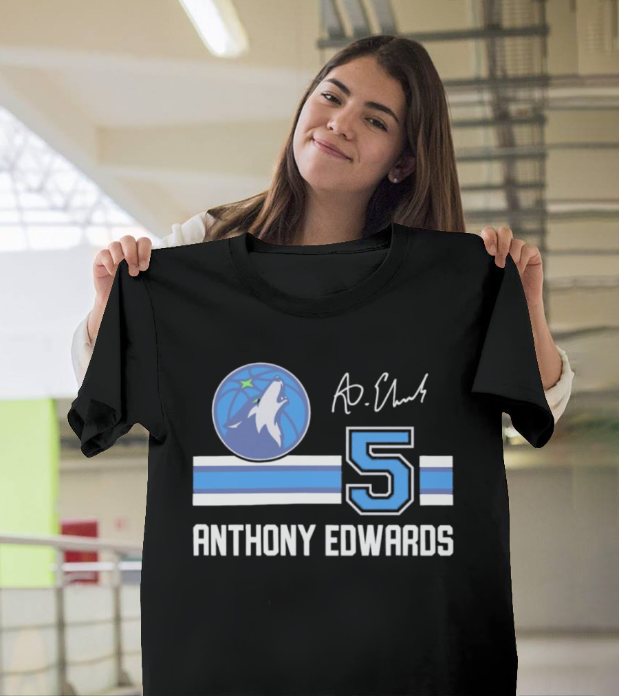 Anthony Edwards Minnesota Timberwolves 5 NBA Signature T-Shirt