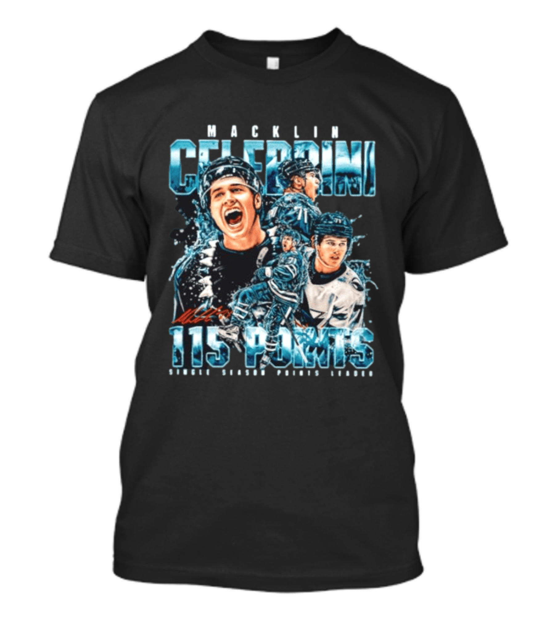 Macklin Celebrini 115 Points San Jose Sharks #71 Collage T-Shirt