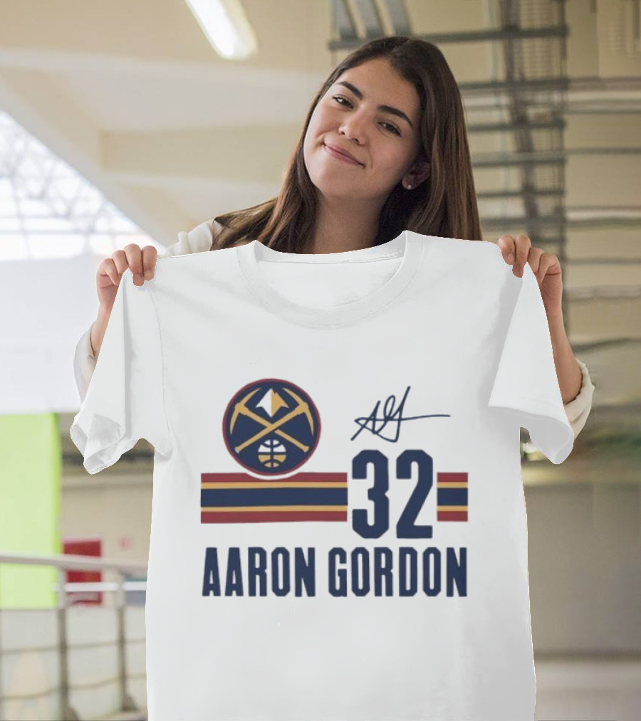 Aaron Gordon Denver Nuggets NBA 32 Basketball Signature T-Shirt