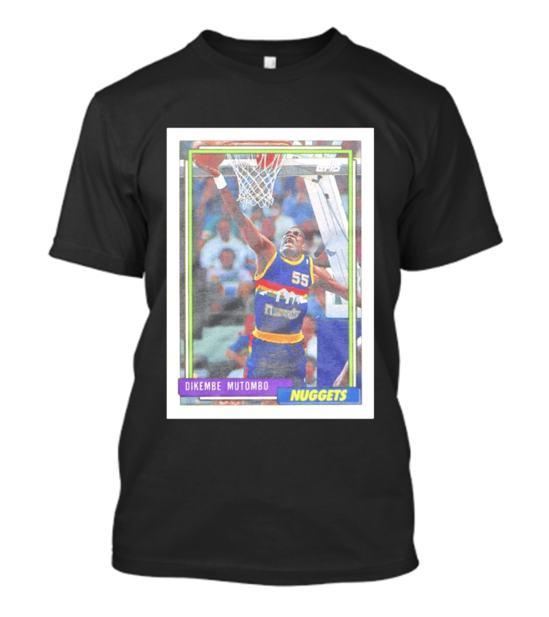 Dikembe Mutombo Topps Denver Nuggets NBA Basketball Card 55 T-Shirt