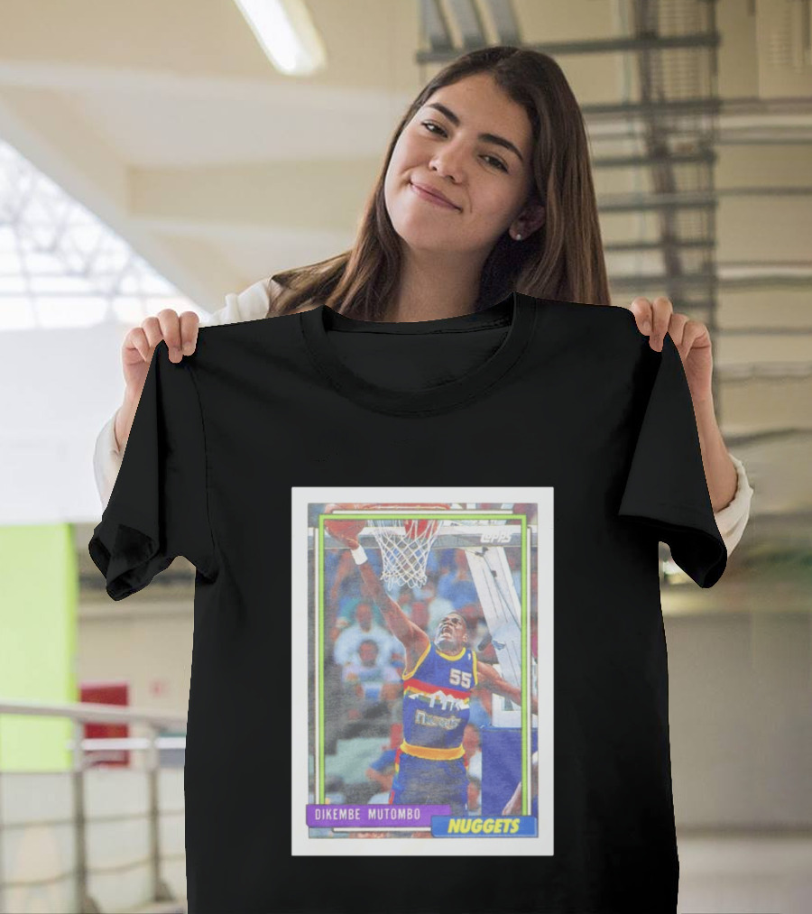 Dikembe Mutombo Topps Denver Nuggets NBA Basketball Card 55 T-Shirt