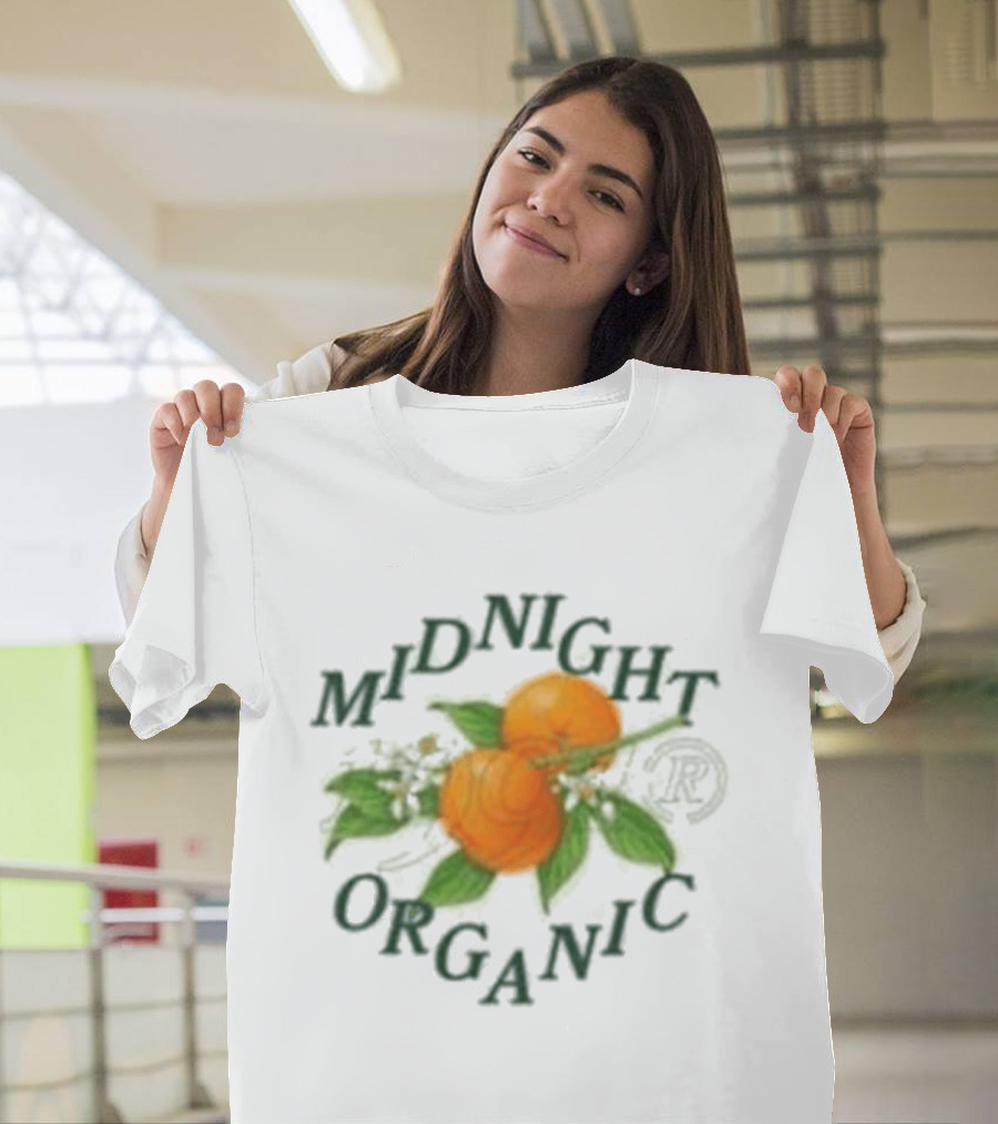 Midnight Organic Citrus Blossoms And Branches T-Shirt