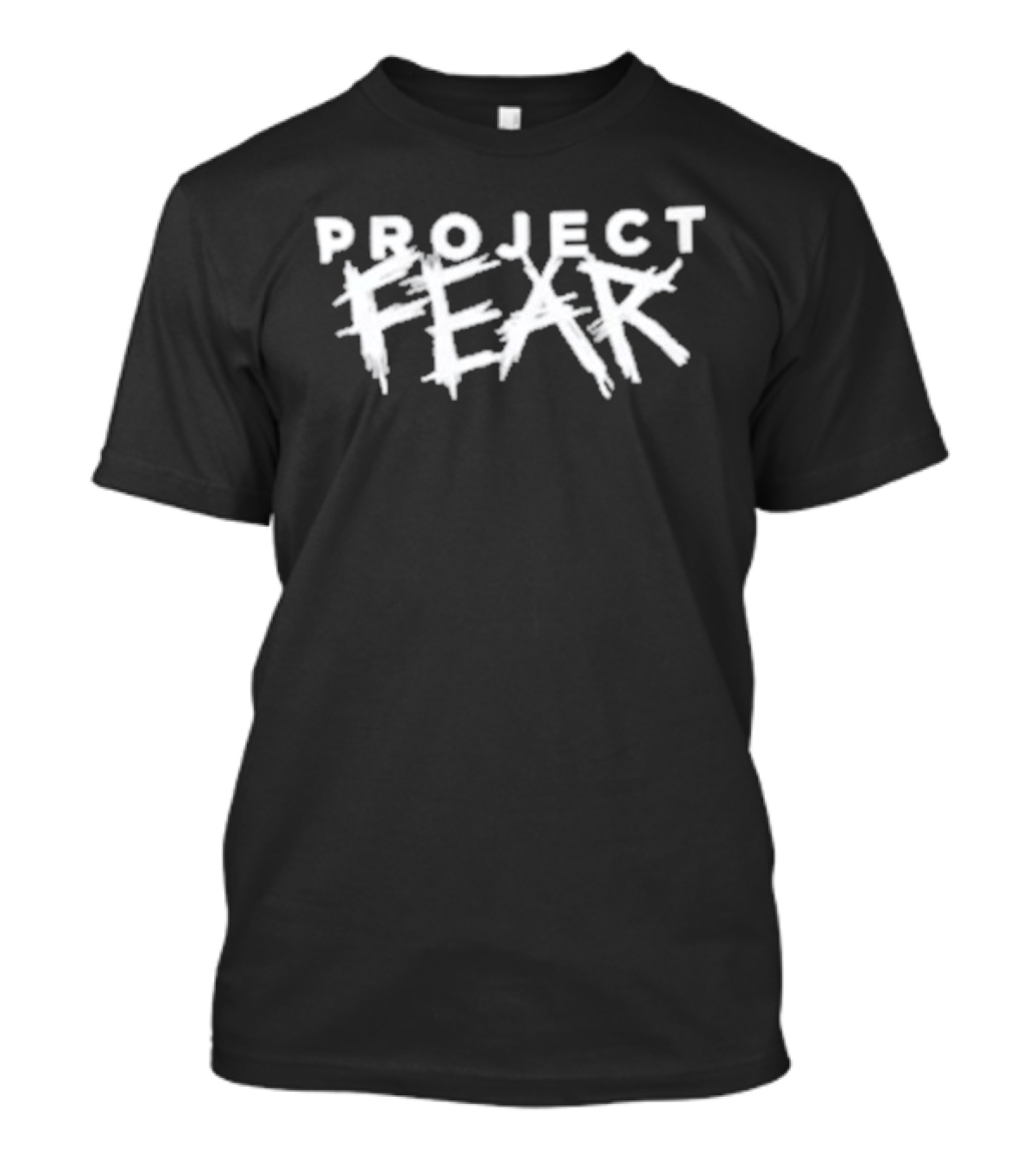 Project Fear Typography Bold Distressed White T-Shirt