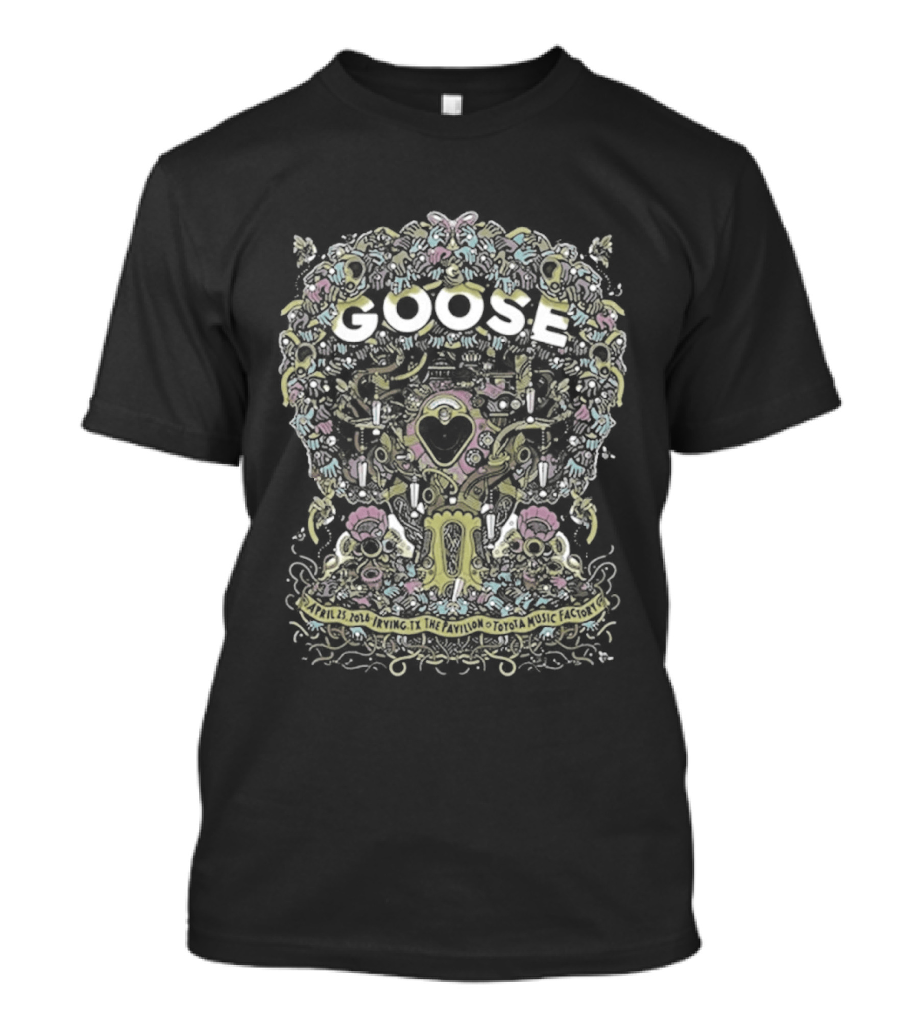 Goose Irving TX Event Apr 25 2026 Psychedelic Floral Heart T-Shirt