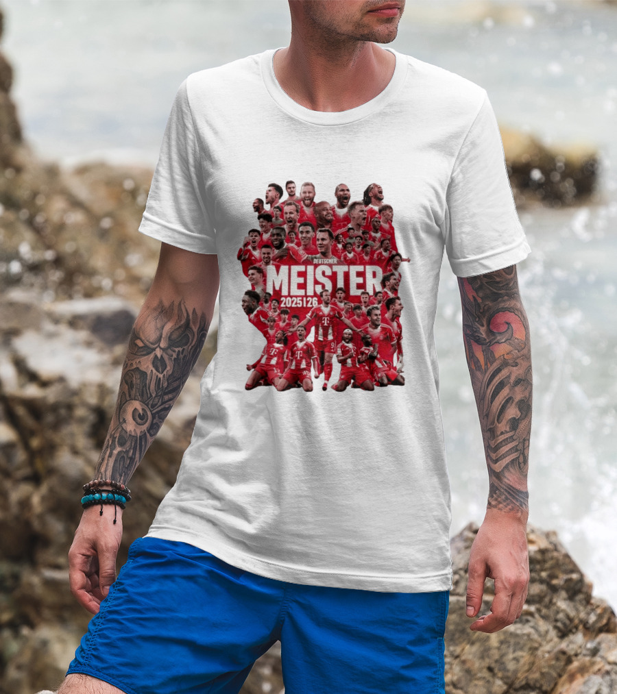Bayern Deutscher Meister 2025 2026 Players Celebration T-Shirt