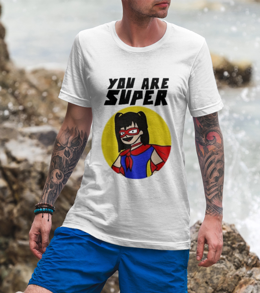 You Are Super Hero Girl With Red Cape And Mask T-Shirt