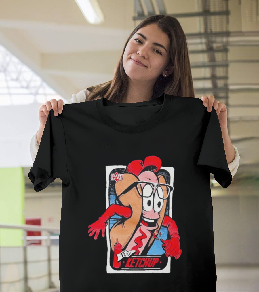 Cleveland Hot Dog Character Glasses Team Ketchup T-Shirt