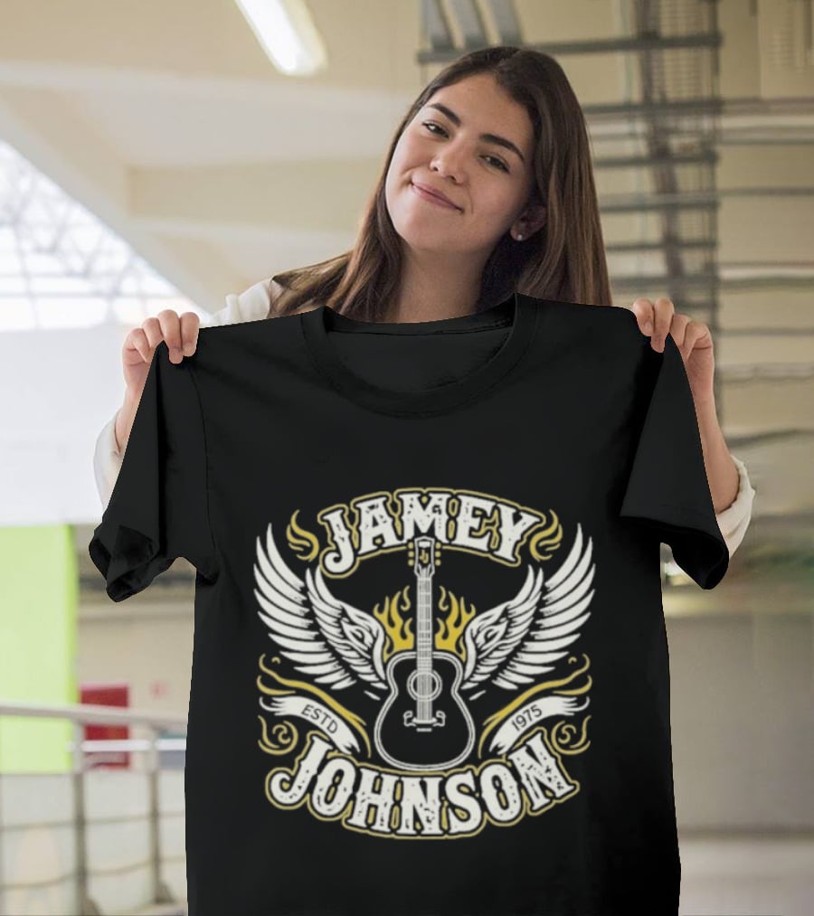 Jamey Johnson Guitar With Wings And Flames Est. 1975 T-Shirt