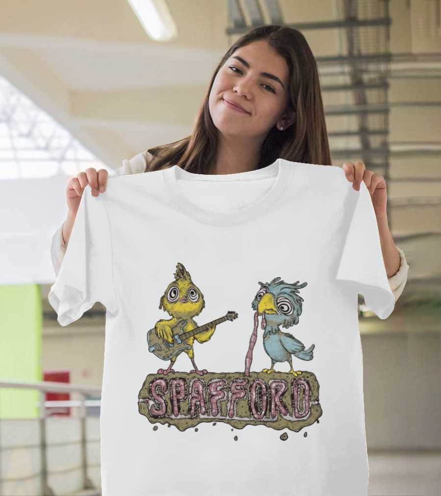 Spafford Birds Playing Guitar And Worm Microphone T-Shirt