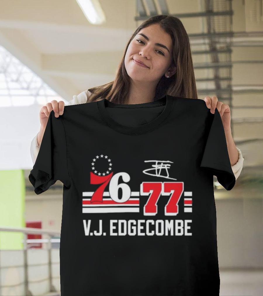 Philadelphia 76ers VJ Edgecombe 76 77 NBA Number T-Shirt