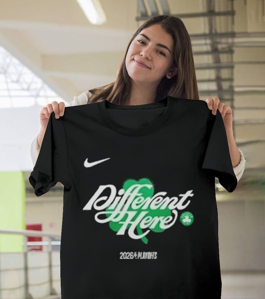 Nike Boston Celtics Different Here 2026 Clover T-Shirt