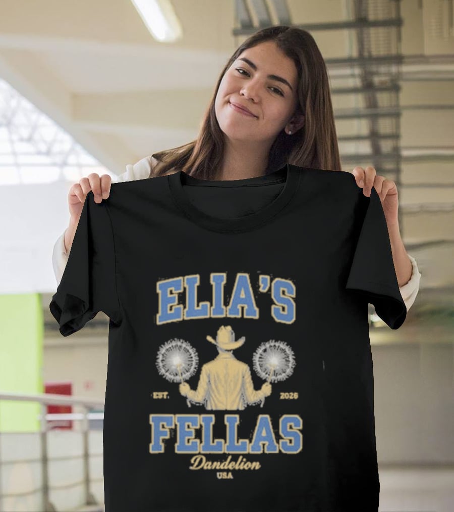 Elia's Fellas Dandelion USA Western Fella Est 2026 Cowboy With Dandelions T-Shirt