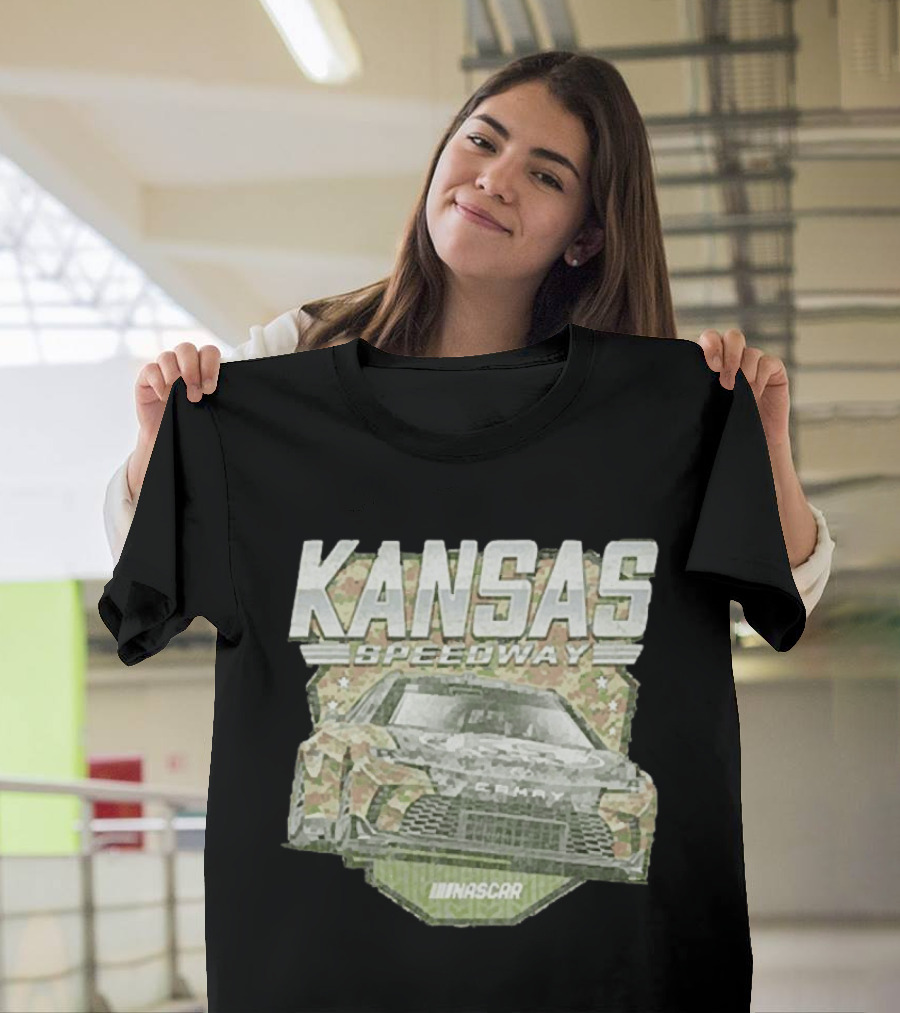 Kansas Speedway Camo Nascar Car Racing Americana T-Shirt