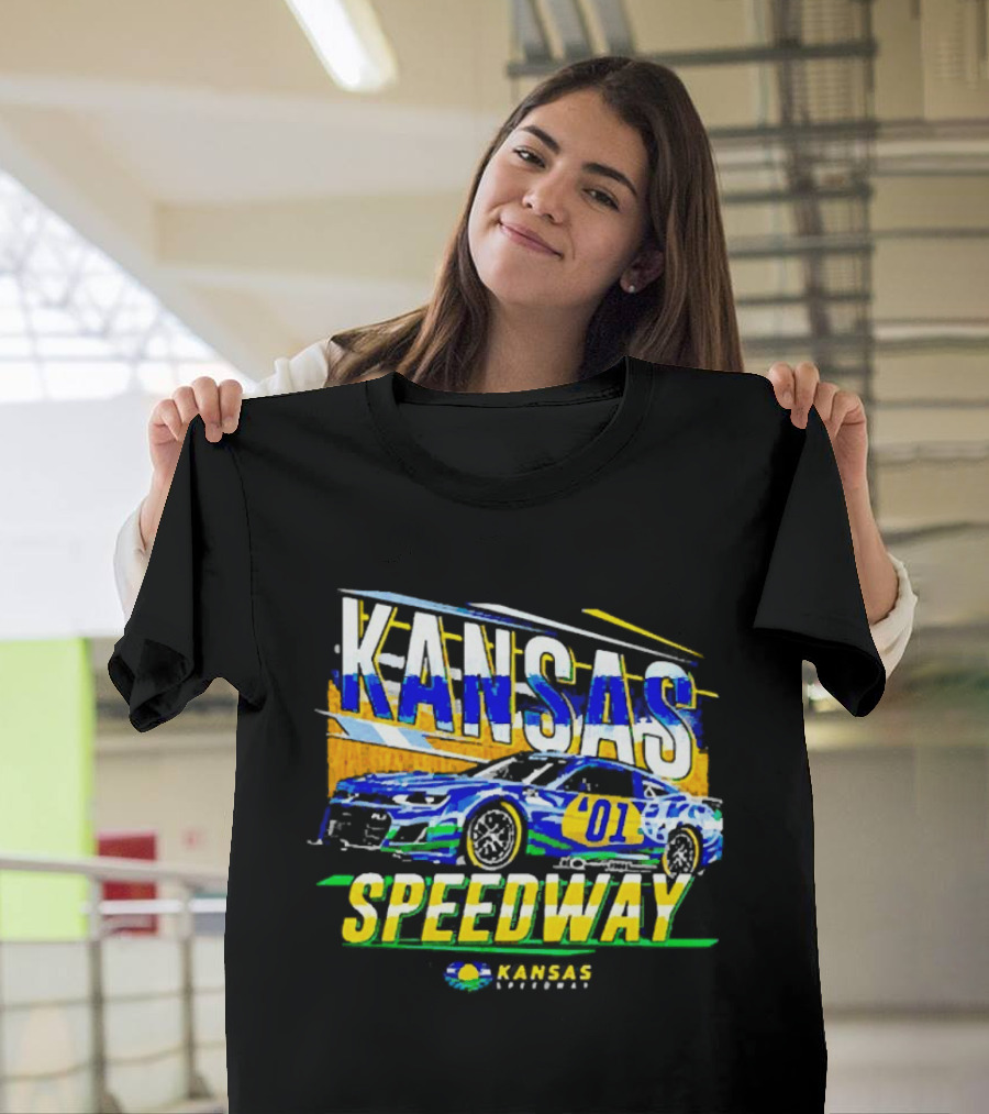 Kansas Speedway 01 Car Racing Wheatfield NASCAR T-Shirt