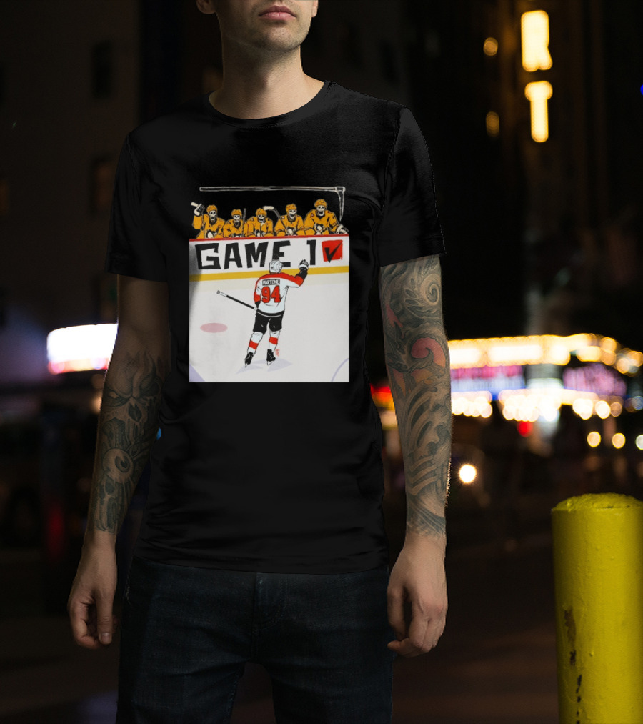 Philadelphia Flyers Porter Martone Celebrates Game 1 Win Over Pittsburgh Penguins T-Shirt