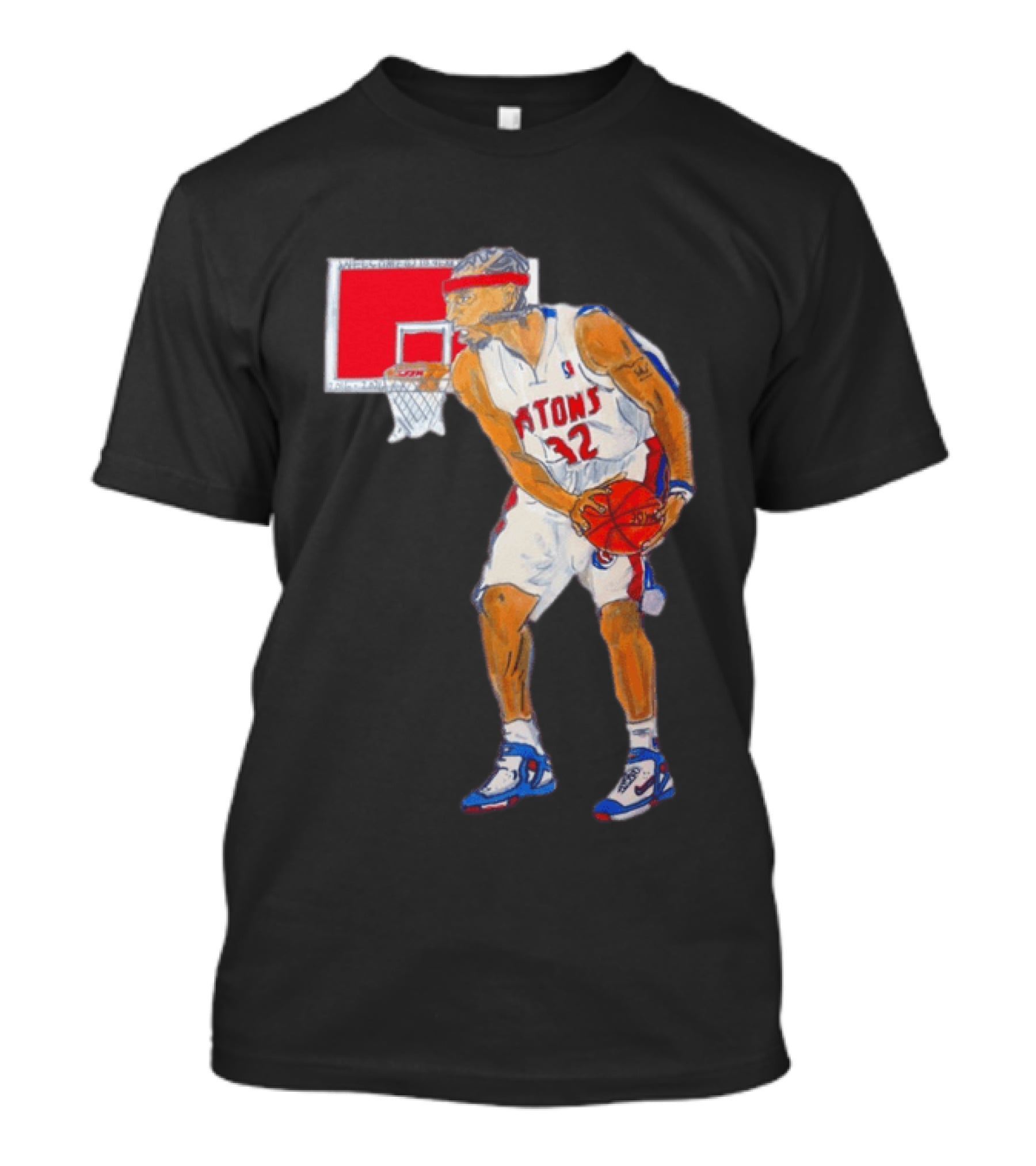 Richard Hamilton Pistons Let It Rip 32 Basketball Action T-Shirt