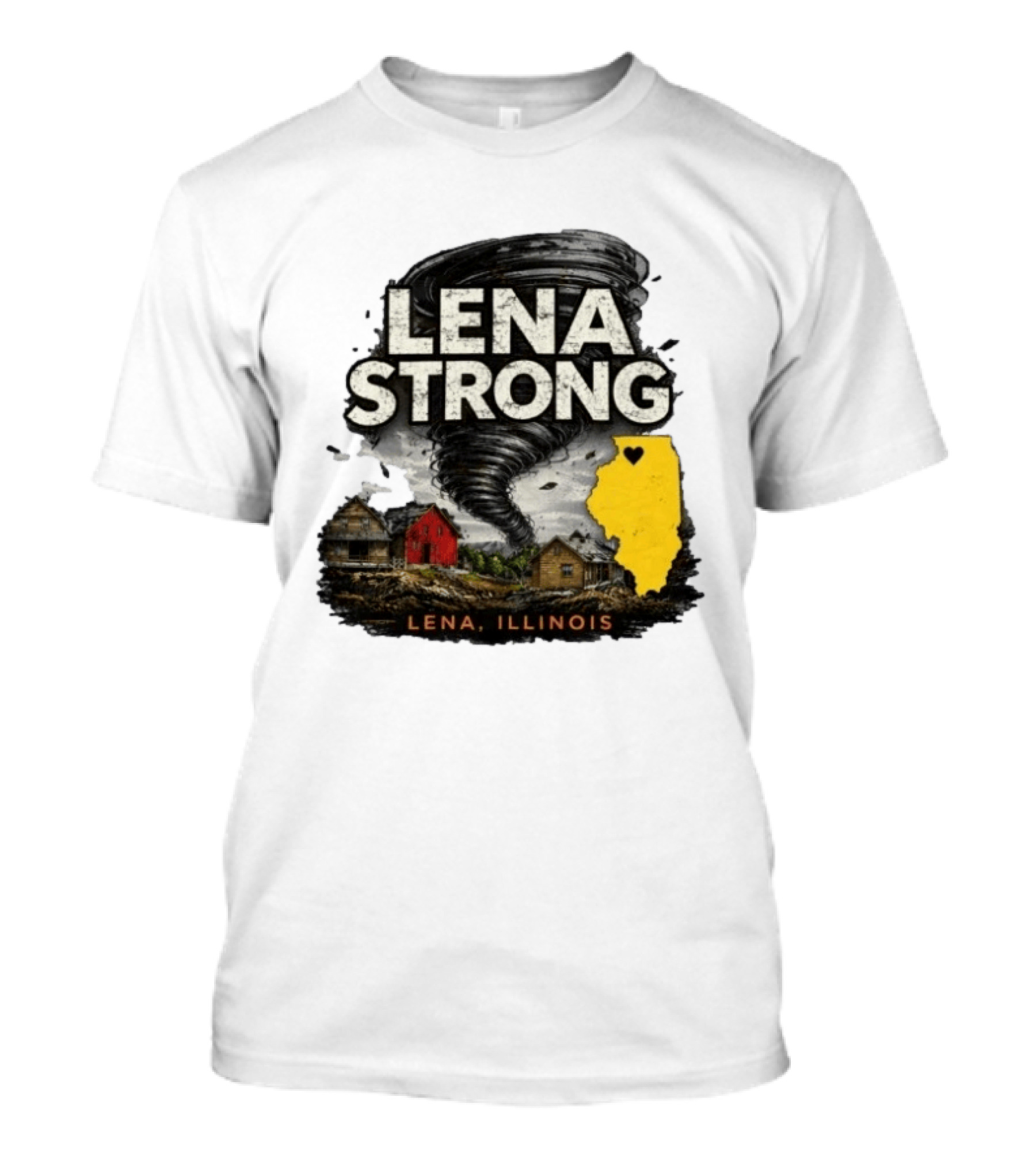 Lena Strong Illinois Tornado Heart Support T-Shirt