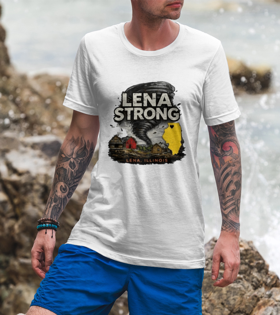 Lena Strong Illinois Tornado Heart Support T-Shirt