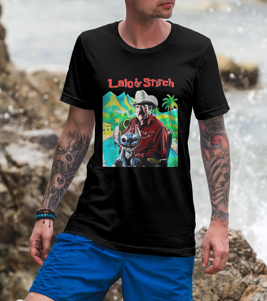 Lalo And Stitch Cowboy Hat Tropical T-Shirt