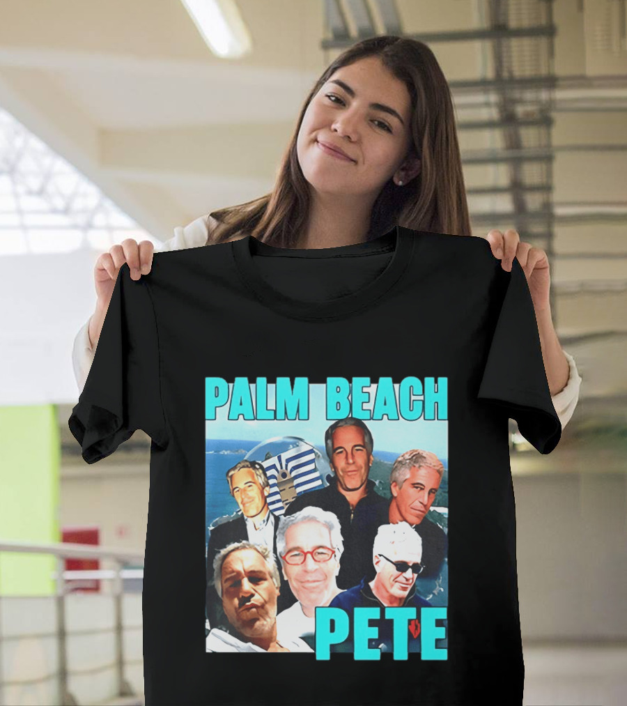 Palm Beach Pete Meme Jeffrey Epstein Faces Collage T-Shirt