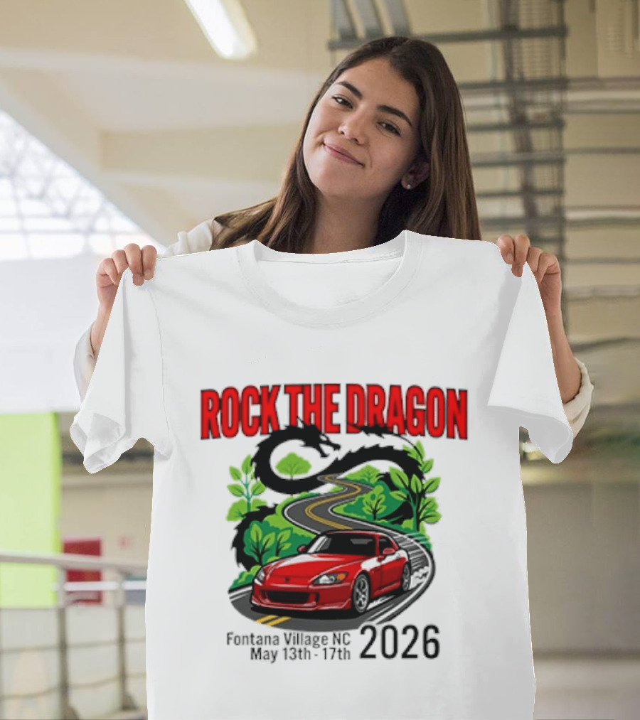 Rock The Dragon Fontana Village NC 2026 Red Car May 15th 17th T-Shirt