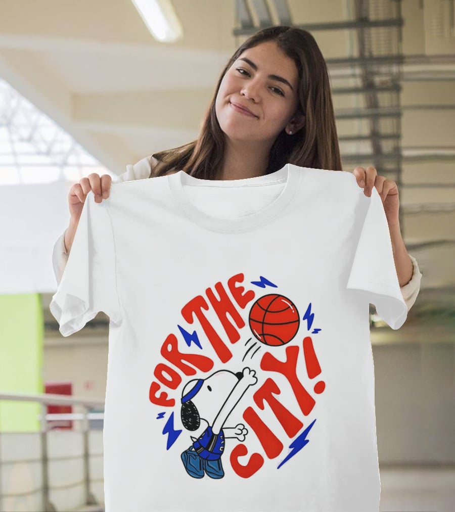 Snoopy For The City Oklahoma City Thunder NBA Basketball T-Shirt