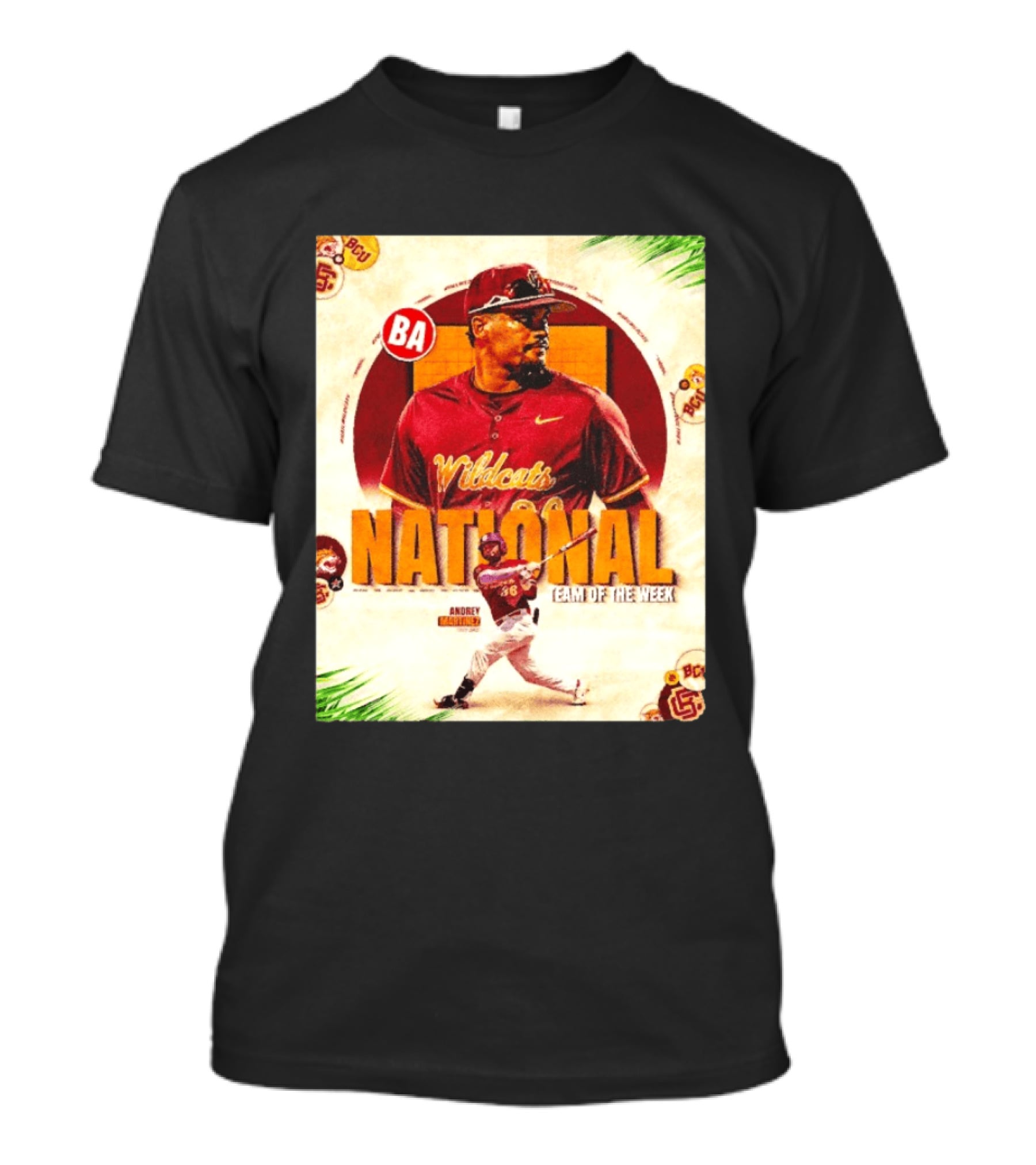Andrey Martinez Wildcats National Team Of The Week Bethune Cookman T-Shirt