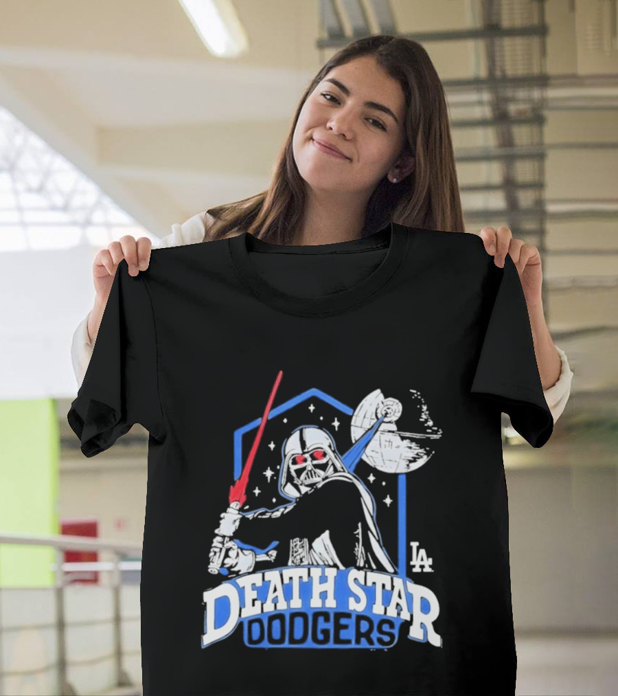Death Star Dodgers LA Dark Side Star Wars Vader Mashup T-Shirt