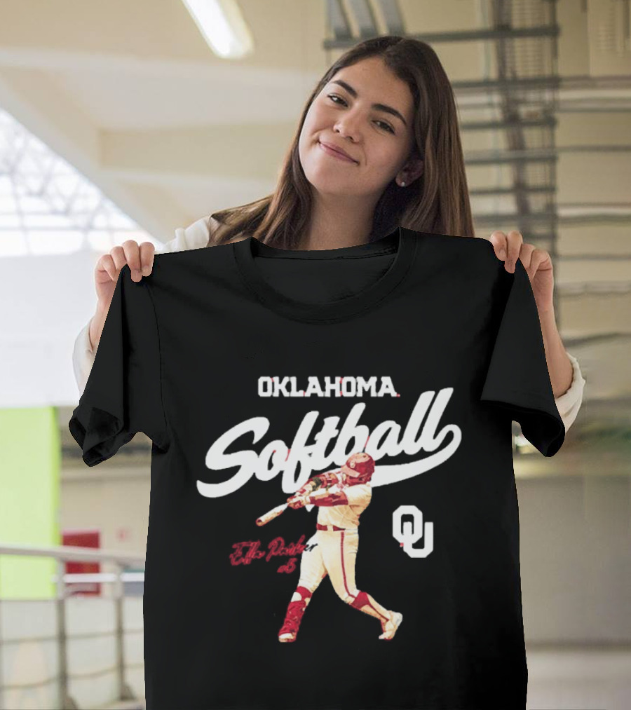 Oklahoma Softball Ella Parker 5 Sooners NCAA Player Action T-Shirt