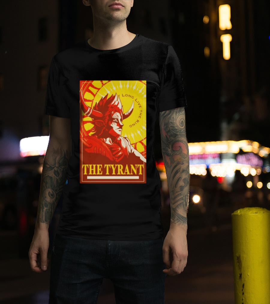The Tyrant Long Live The King Anime Warrior With Horns Royal Sunburst T-Shirt