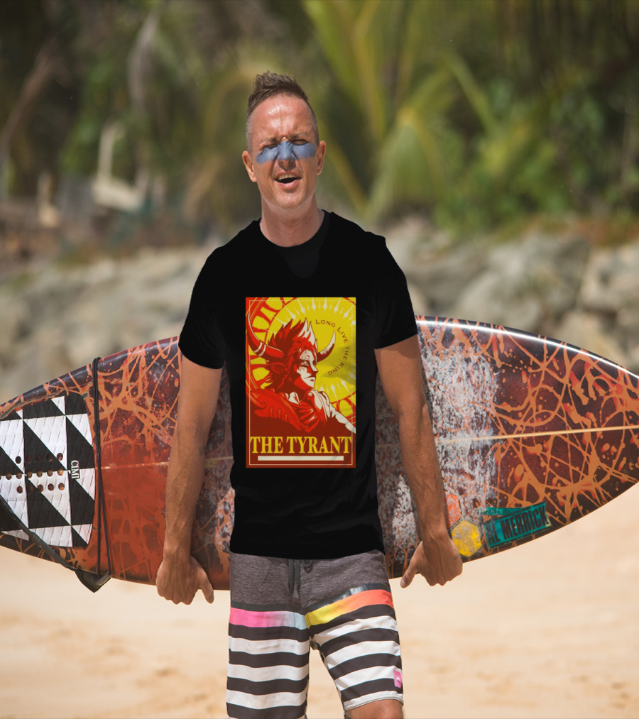 The Tyrant Long Live The King Anime Warrior With Horns Royal Sunburst T-Shirt