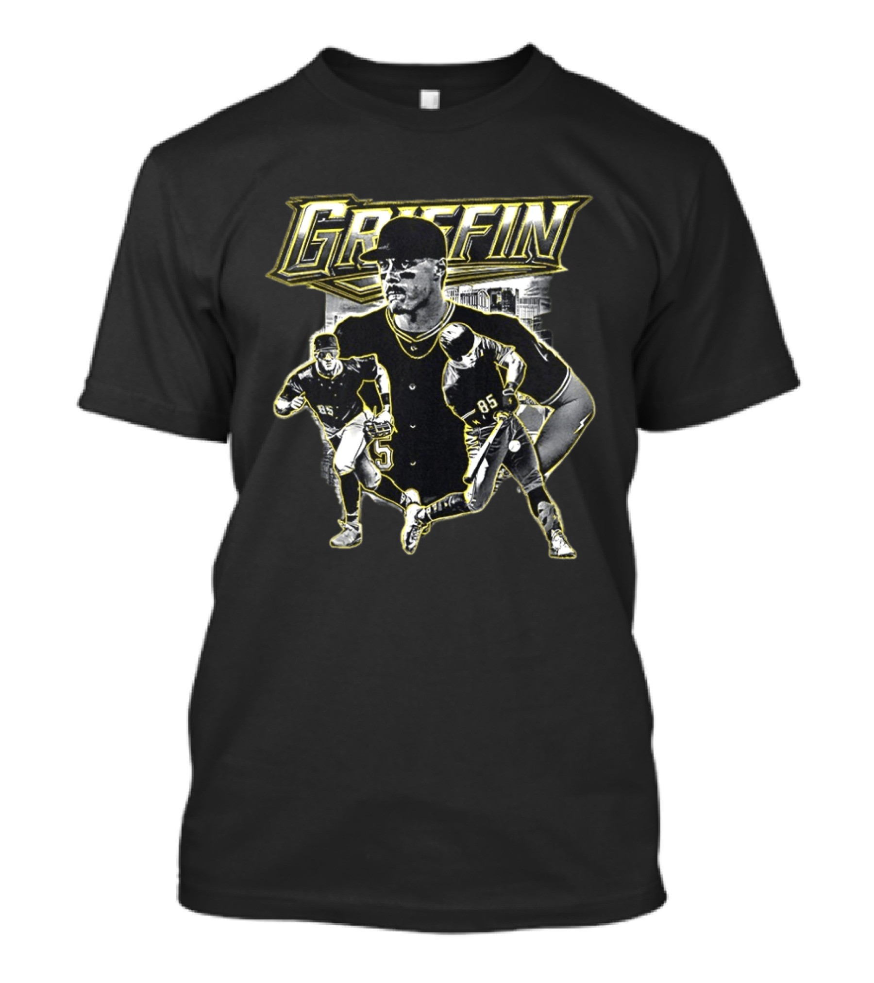 Griffin Pittsburgh Baseball Player 85 Black And Yellow T-Shirt