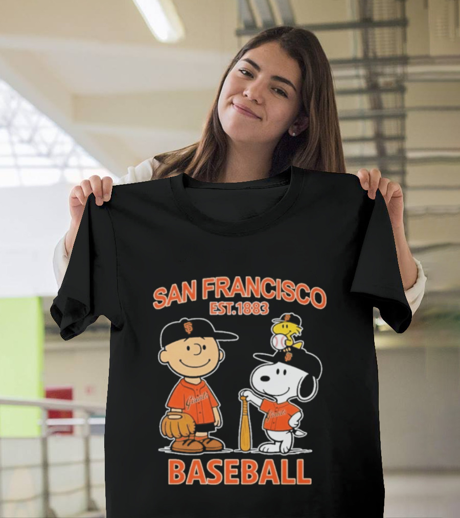 San Francisco Est 1883 Snoopy Baseball Charlie Brown Giants T-Shirt