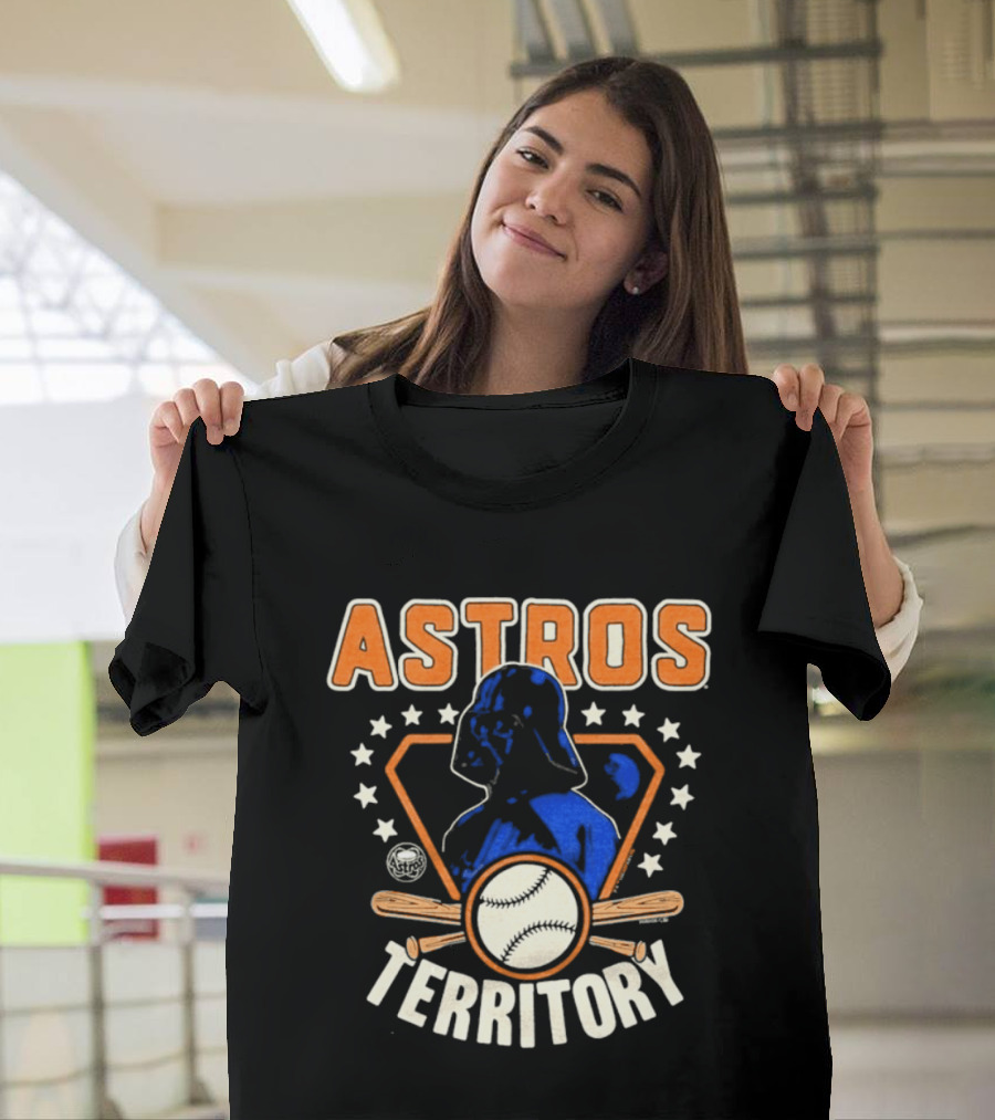 Youth Houston Astros Territory Star Wars Collaboration with Baseball and Darth Vader T-Shirt