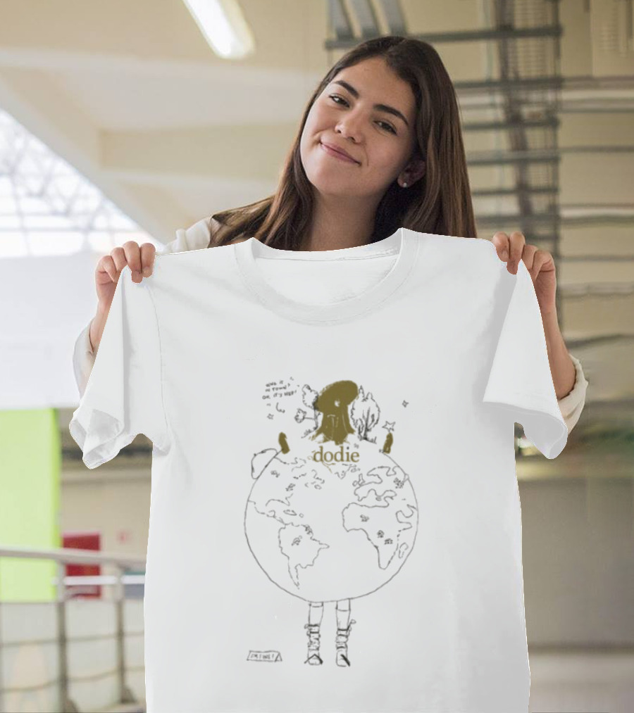 Dodie Earth Day Upcycle Whimsical Nature Embrace T-Shirt